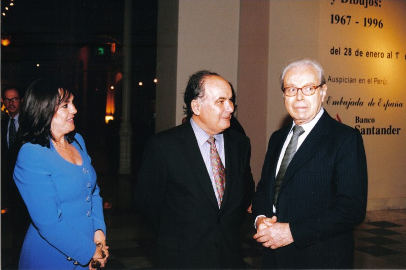 1998 - Con Marisa y Javier Pérez de Cuellar con motivo de su exposición en el Museo de Arte de Lima